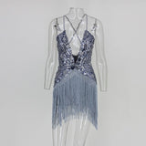 "Dance the night away" fringe tassel mini dress
