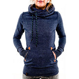 Comfy double turtle neck fashion hoodie sweater