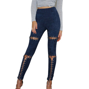 "Put in Work" lace up cutout leggings pants
