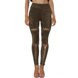 "Put in Work" lace up cutout leggings pants