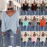 "Wishful" V neck oversize pullover knitted sweater top