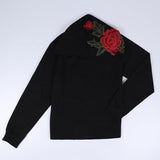 Ladies Rose flower detail hoodie sweater