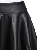 Faux leather skater pleated mini skirt