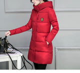 Women Warm Bubble detachable Hoodie long Winter Jacket
