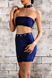 "Amaze" Sexy 2 piece choker crop top and mini skirt set