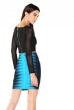 blue bodycon bandage mini fashion skirt