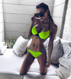 Women Push Up love letter Bikini Set Padded Beachwear