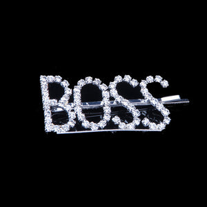 Glam luxury rhinestone hair clips diamond letter word hairpins