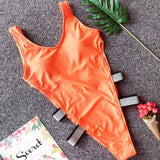 Devine side cutout one piece monokini swimsuit bikini