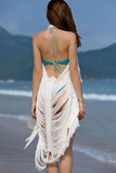 "boho babe" stredded cutout bikini coverup open front dress